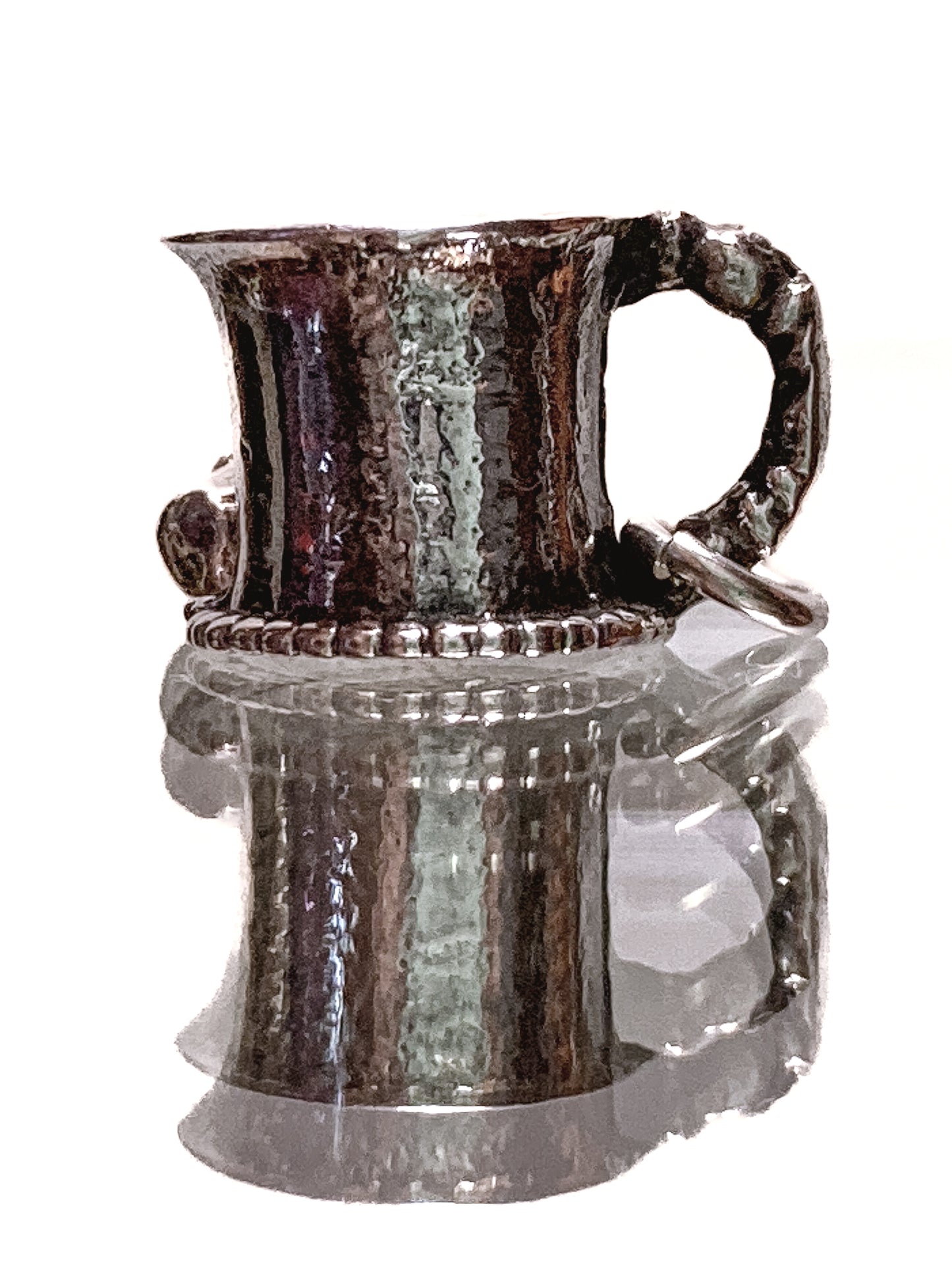 Vintage Sterling Silver Miniature Shaving Cup Dangle Brush Charm Jewelry