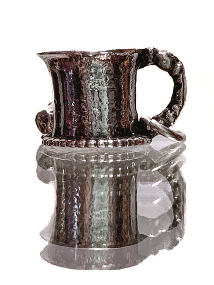 Vintage Sterling Silver Miniature Shaving Cup Dangle Brush Charm Jewelry