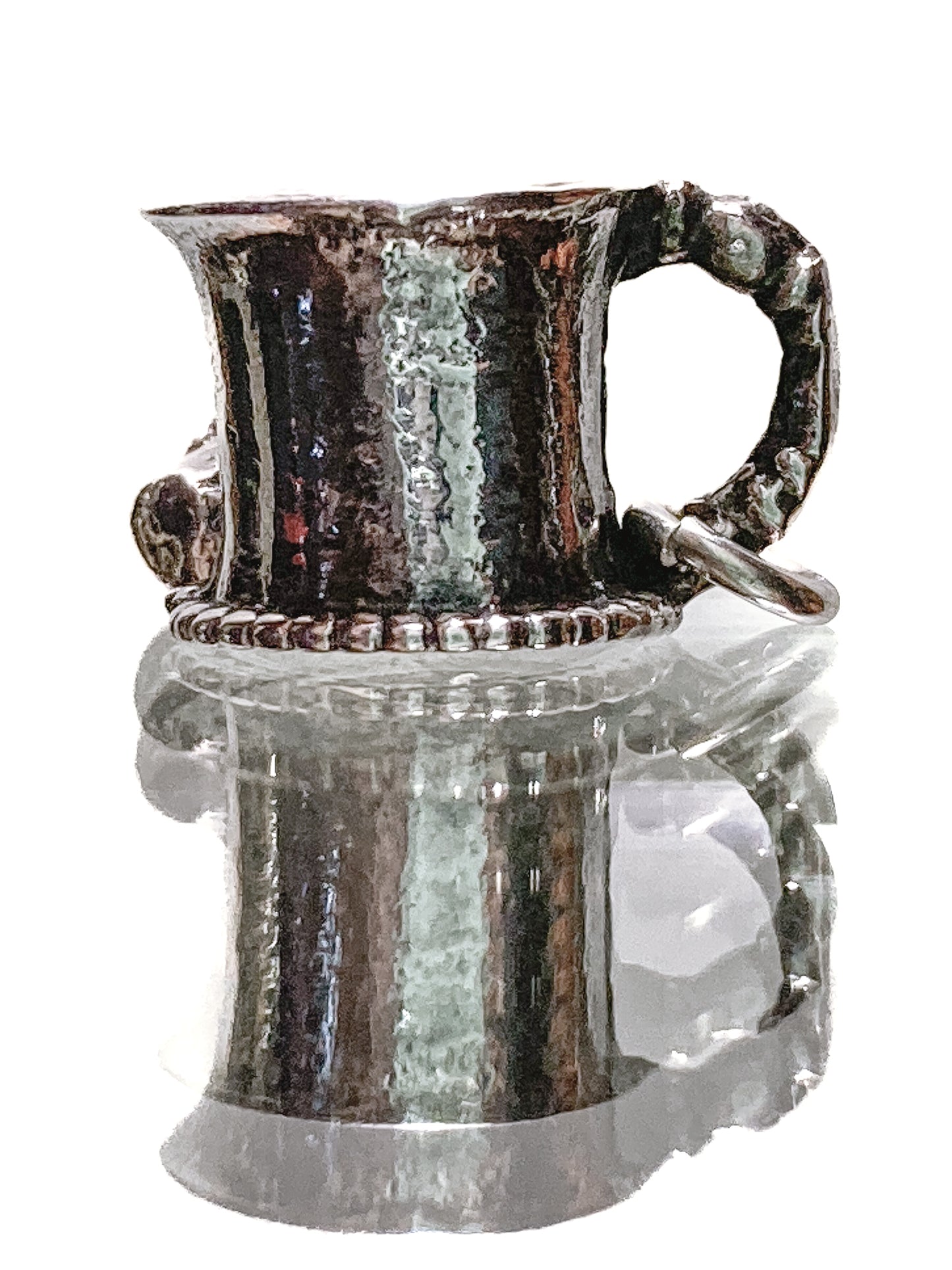 Vintage Sterling Silver Miniature Shaving Cup Dangle Brush Charm Jewelry