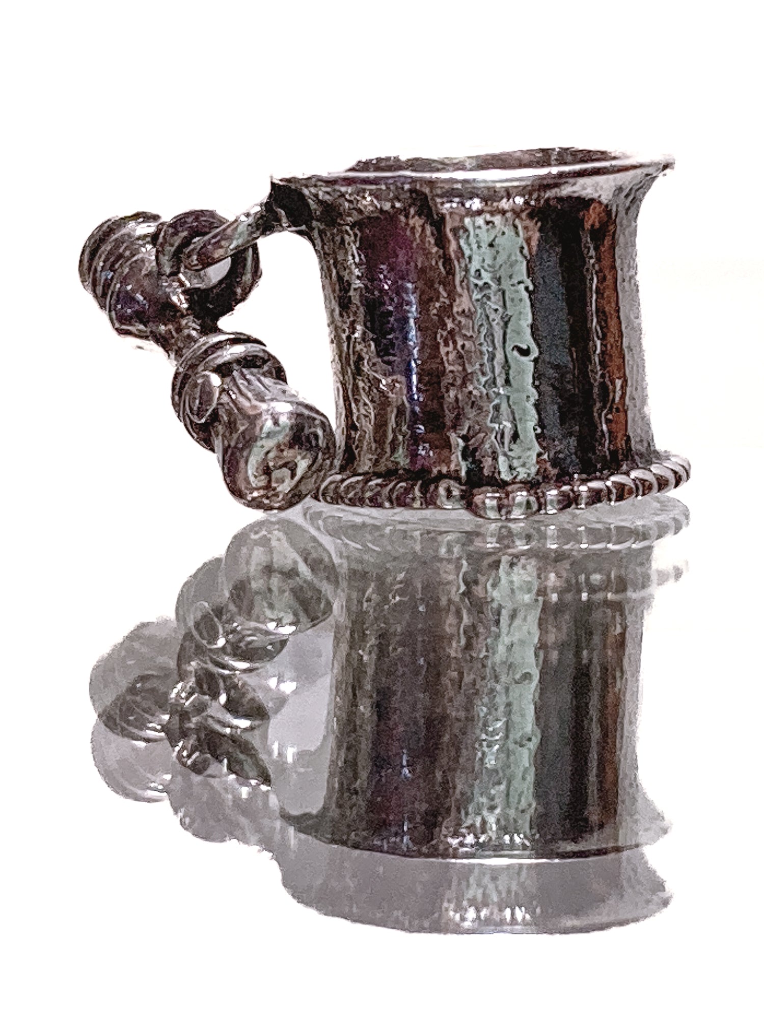 Vintage Sterling Silver Miniature Shaving Cup Dangle Brush Charm Jewelry