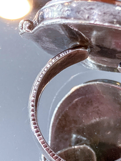 Vintage Sterling Silver Rosetta Jasper Oval Cabochon Statement Ring