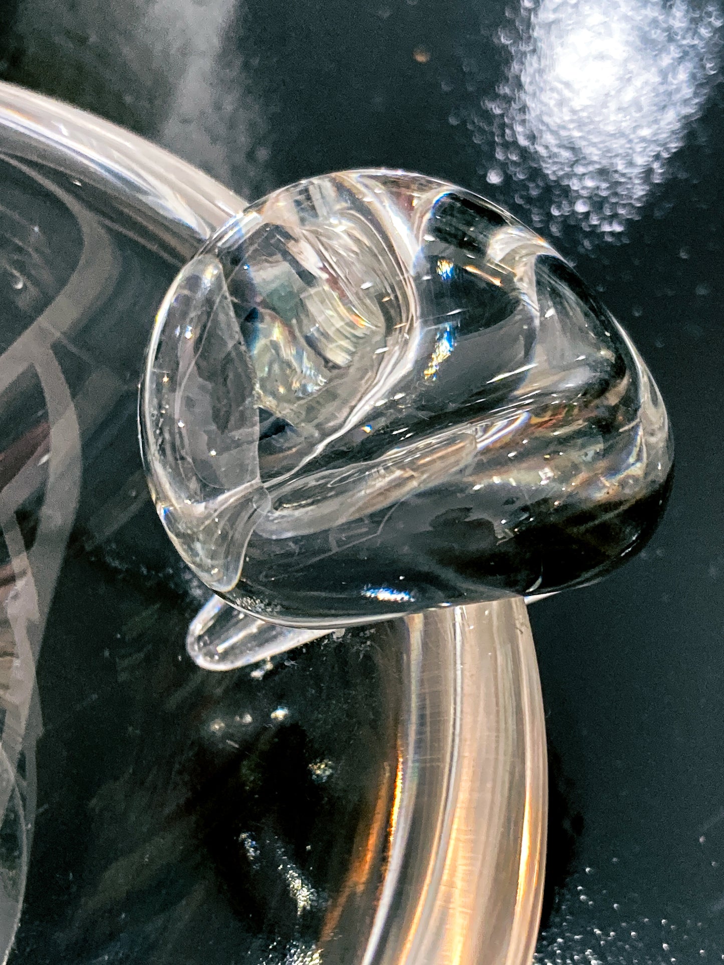 Vintage Steuben Clear Crystal Circular Round Ashtray Bowl Dish