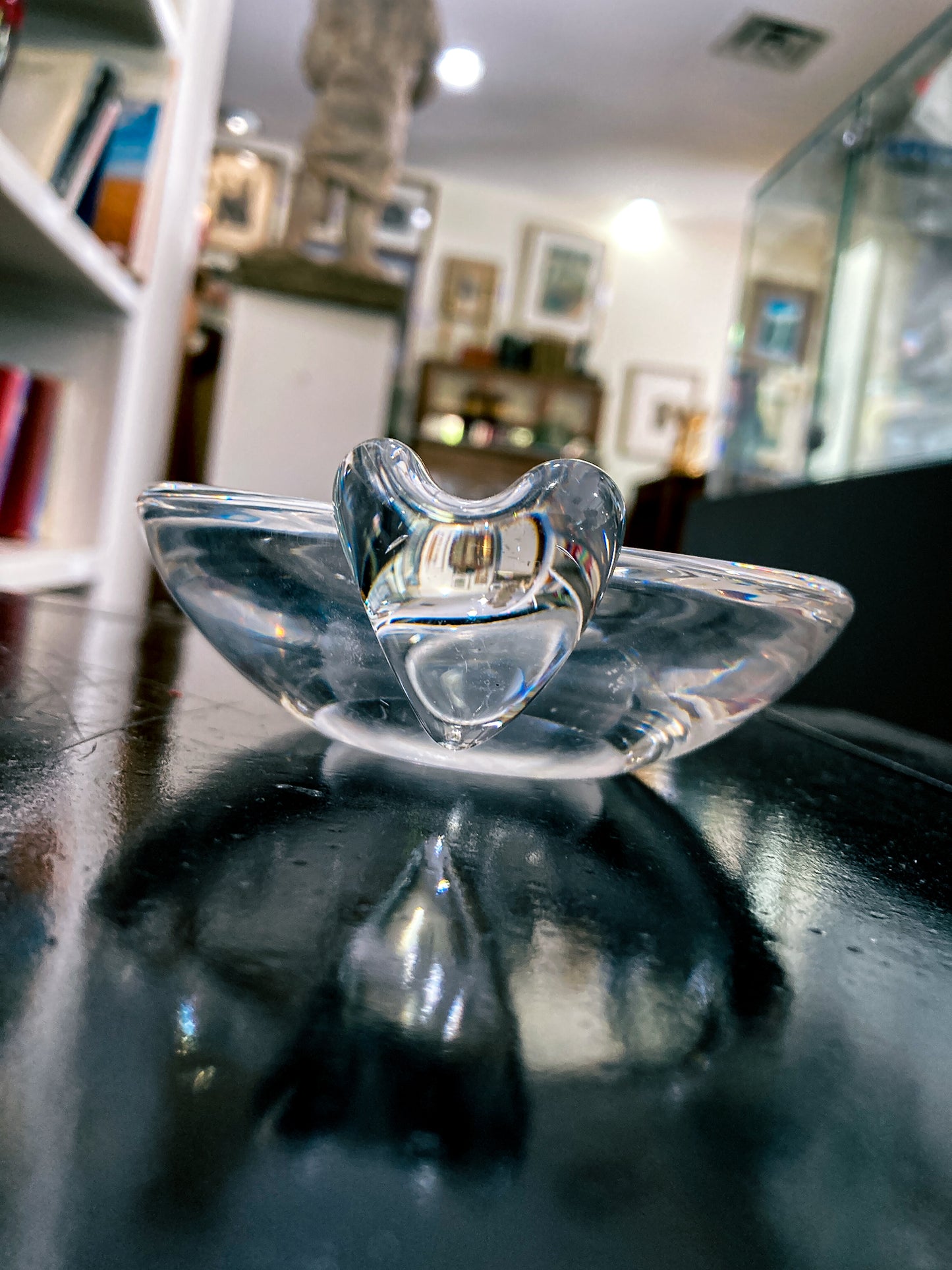 Vintage Steuben Clear Crystal Circular Round Ashtray Bowl Dish