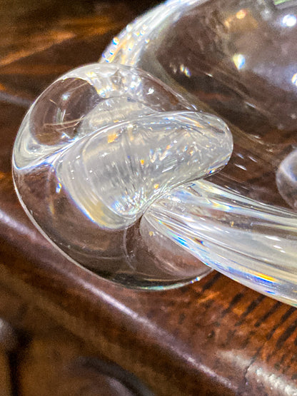 Vintage Steuben Clear Crystal Circular Round Ashtray Bowl Dish