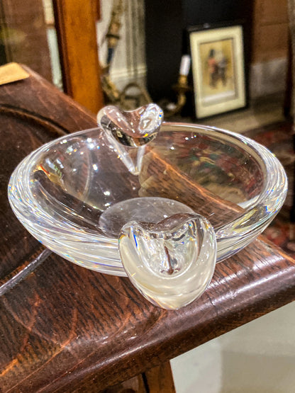 Vintage Steuben Clear Crystal Circular Round Ashtray Bowl Dish
