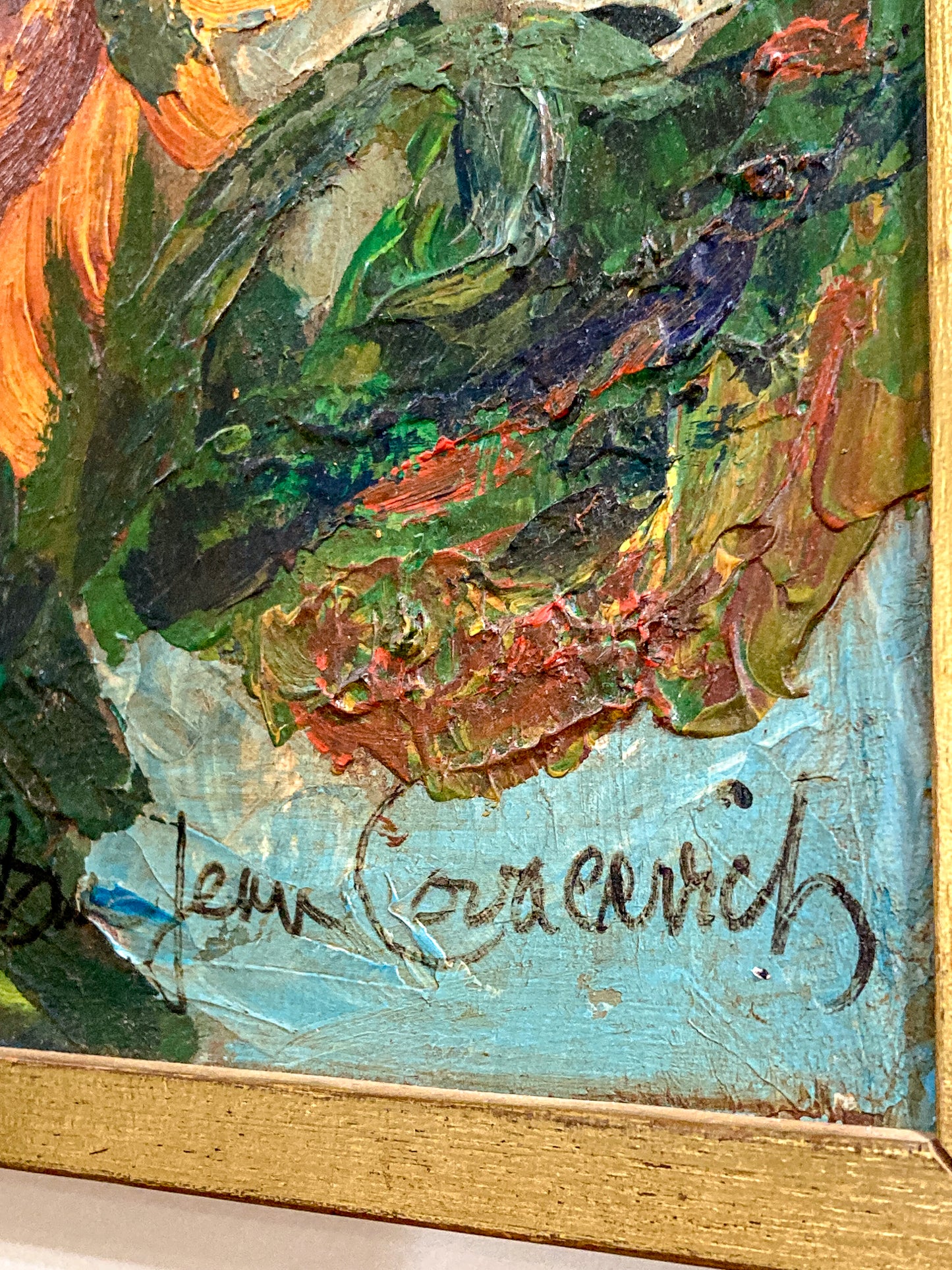 Vintage Sue Jean Covacevich (1905-1998) Sunflowers Framed Canvas Oil Painting