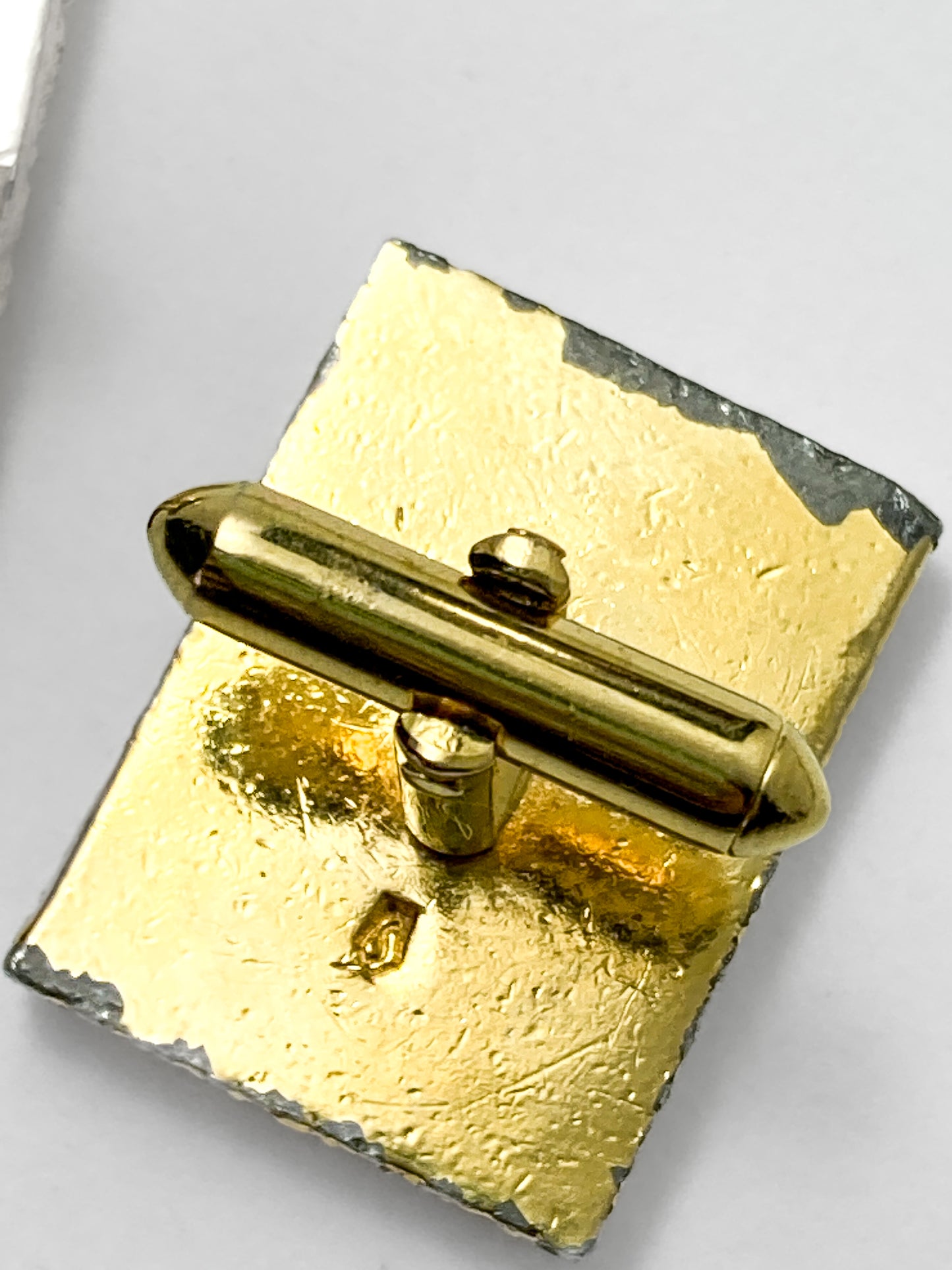 Vintage Swank Damascene Gold Plated Black Playing Card Cufflinks