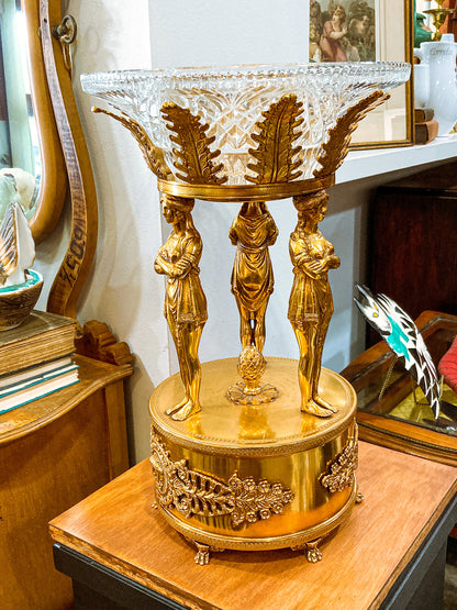 Vintage Neoclassical Style Hollywood Regency 1960s Figural Centerpiece Bowl