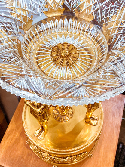 Vintage Neoclassical Style Hollywood Regency 1960s Figural Centerpiece Bowl