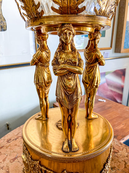 Vintage Neoclassical Style Hollywood Regency 1960s Figural Centerpiece Bowl