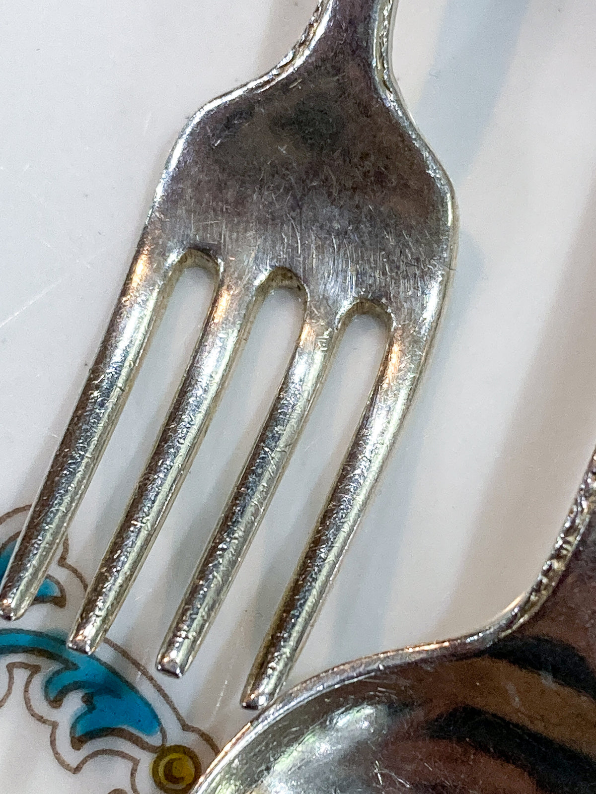 Vintage Treasure Sterling Silver Engraved Baby Silverware Spoon Fork Set