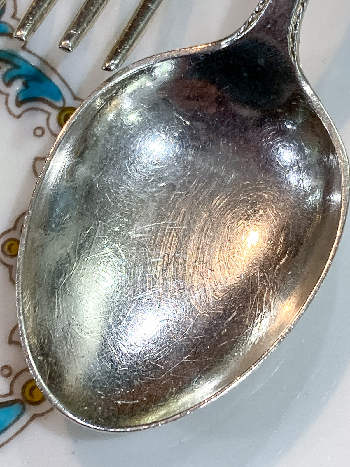 Vintage Treasure Sterling Silver Engraved Baby Silverware Spoon Fork Set