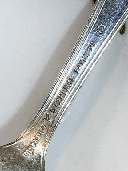 Vintage Treasure Sterling Silver Engraved Baby Silverware Spoon Fork Set