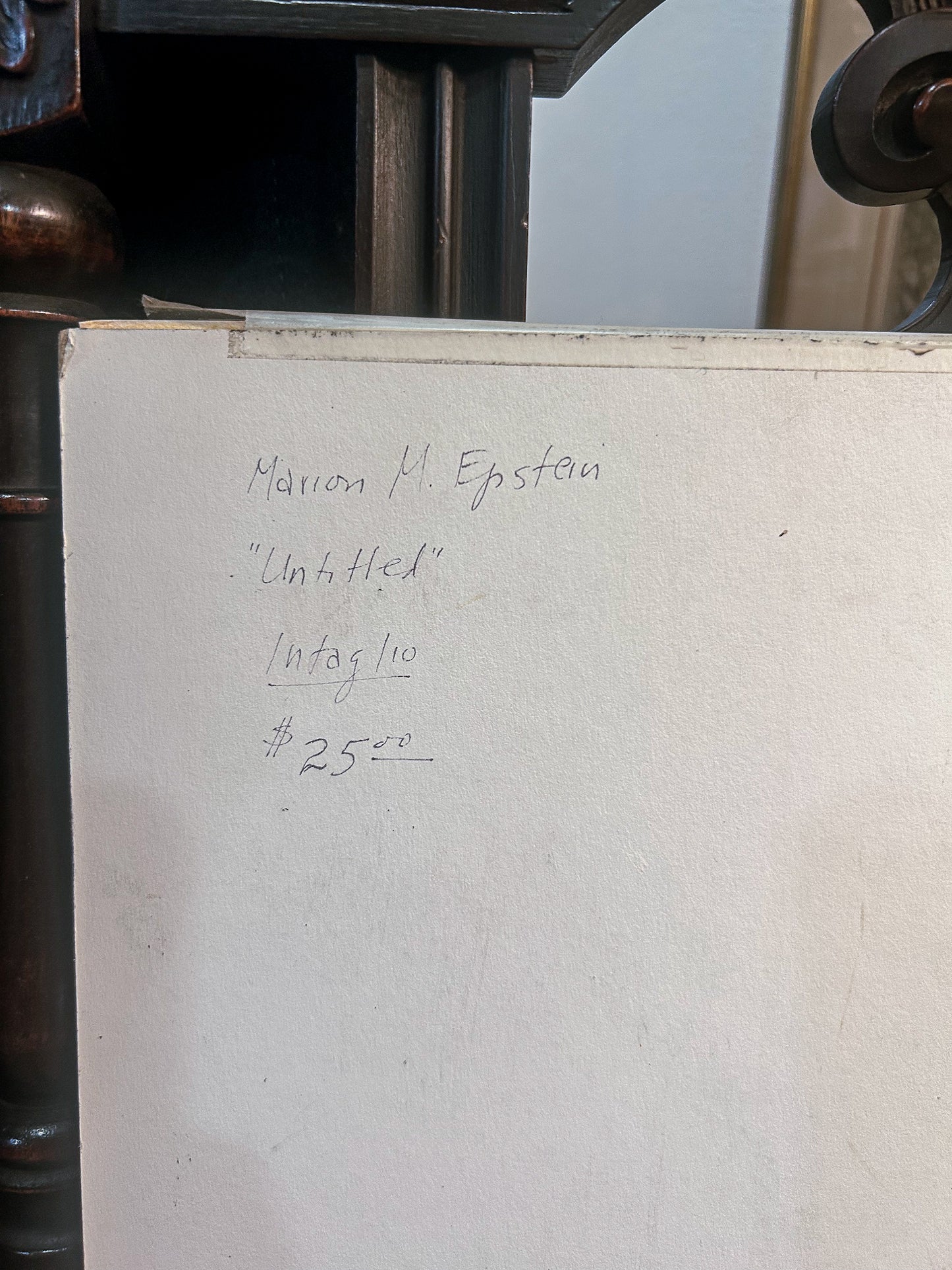 Vintage Cleveland Artist Marion Epstein Unframed Musician Clarinet Gestural Figural Etching Print