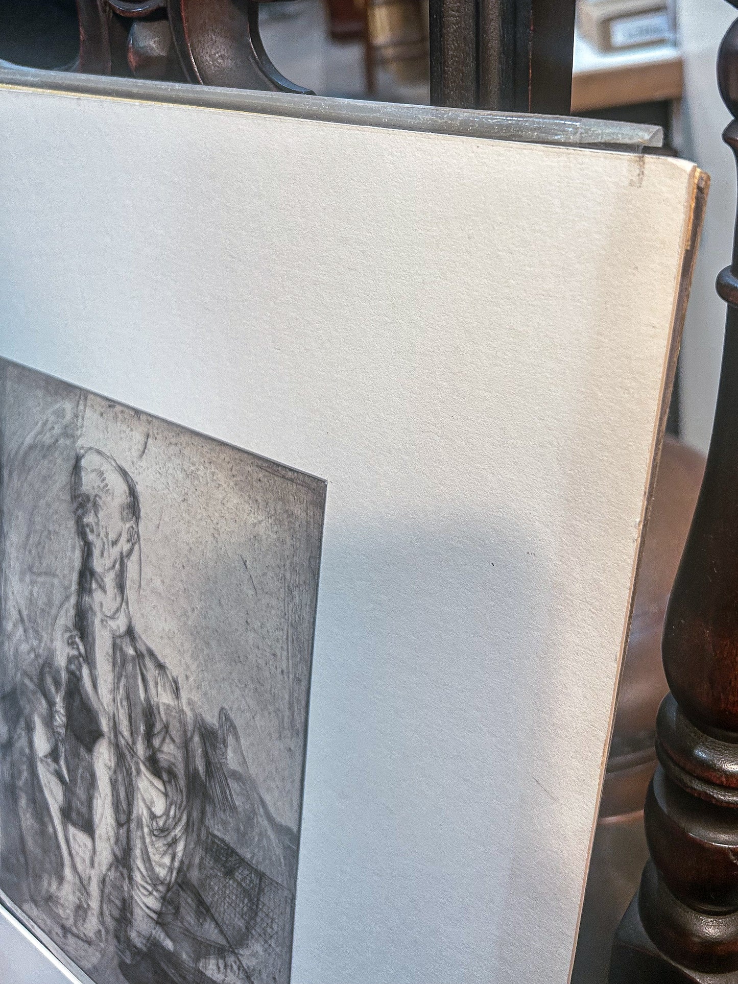 Vintage Cleveland Artist Marion Epstein Unframed Musician Clarinet Gestural Figural Etching Print