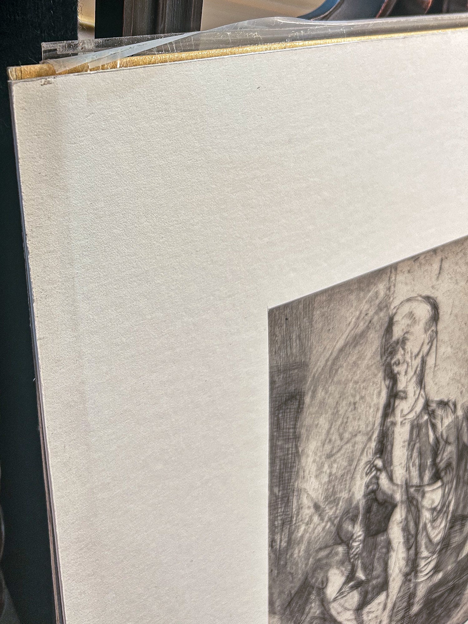 Vintage Cleveland Artist Marion Epstein Unframed Musician Clarinet Gestural Figural Etching Print