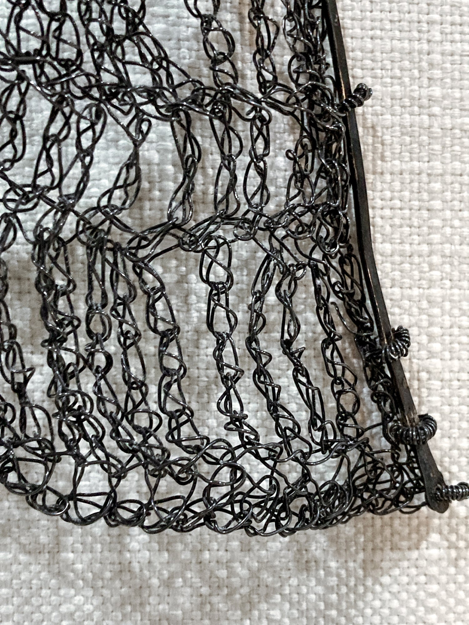 Unique Artisan Woven Silver Wire Chestplate Necklace Wearable Art Armor