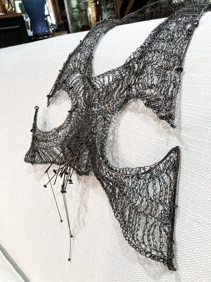 Unique Artisan Woven Silver Wire Chestplate Necklace Wearable Art Armor