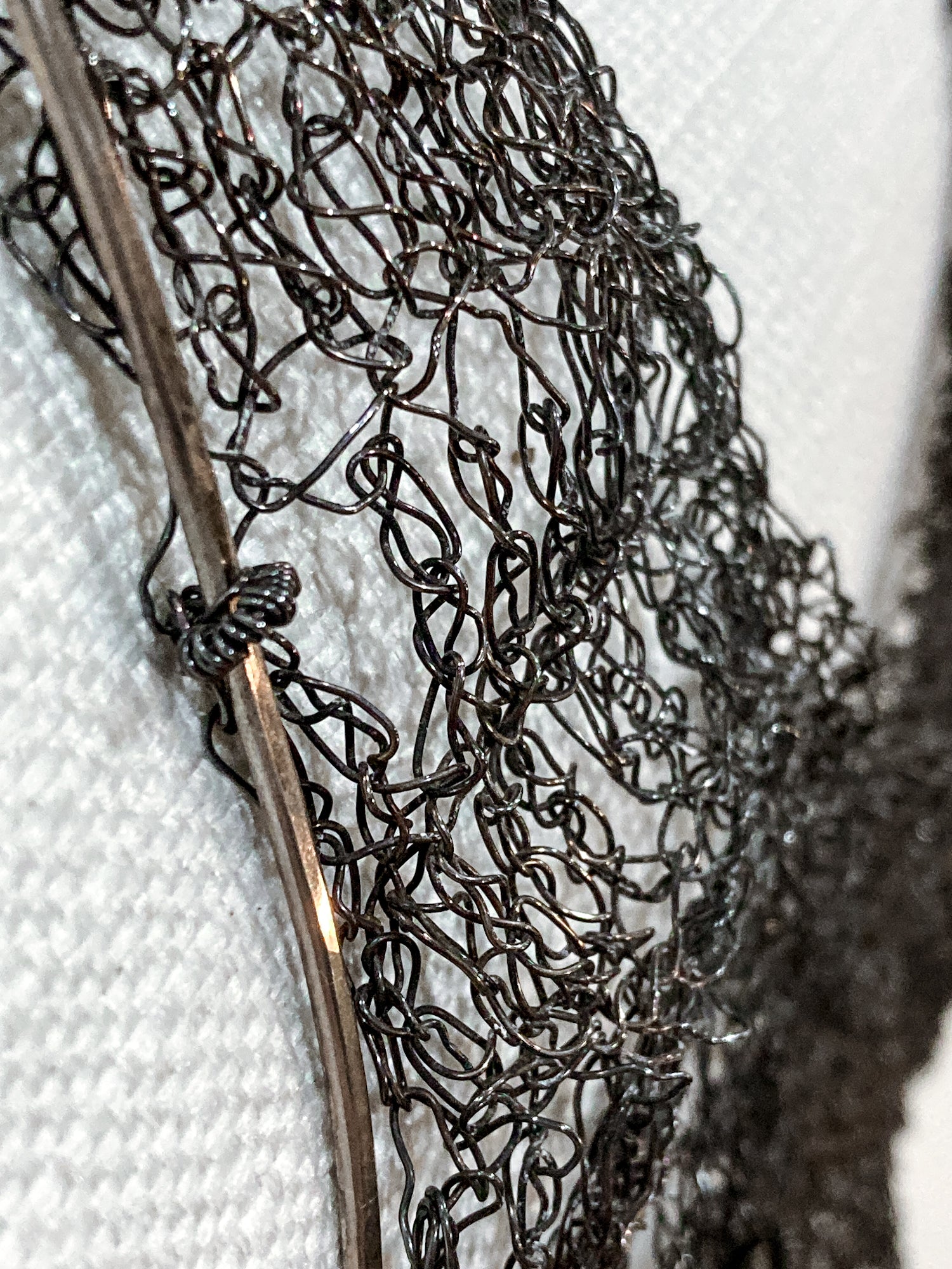 Unique Artisan Woven Silver Wire Chestplate Necklace Wearable Art Armor