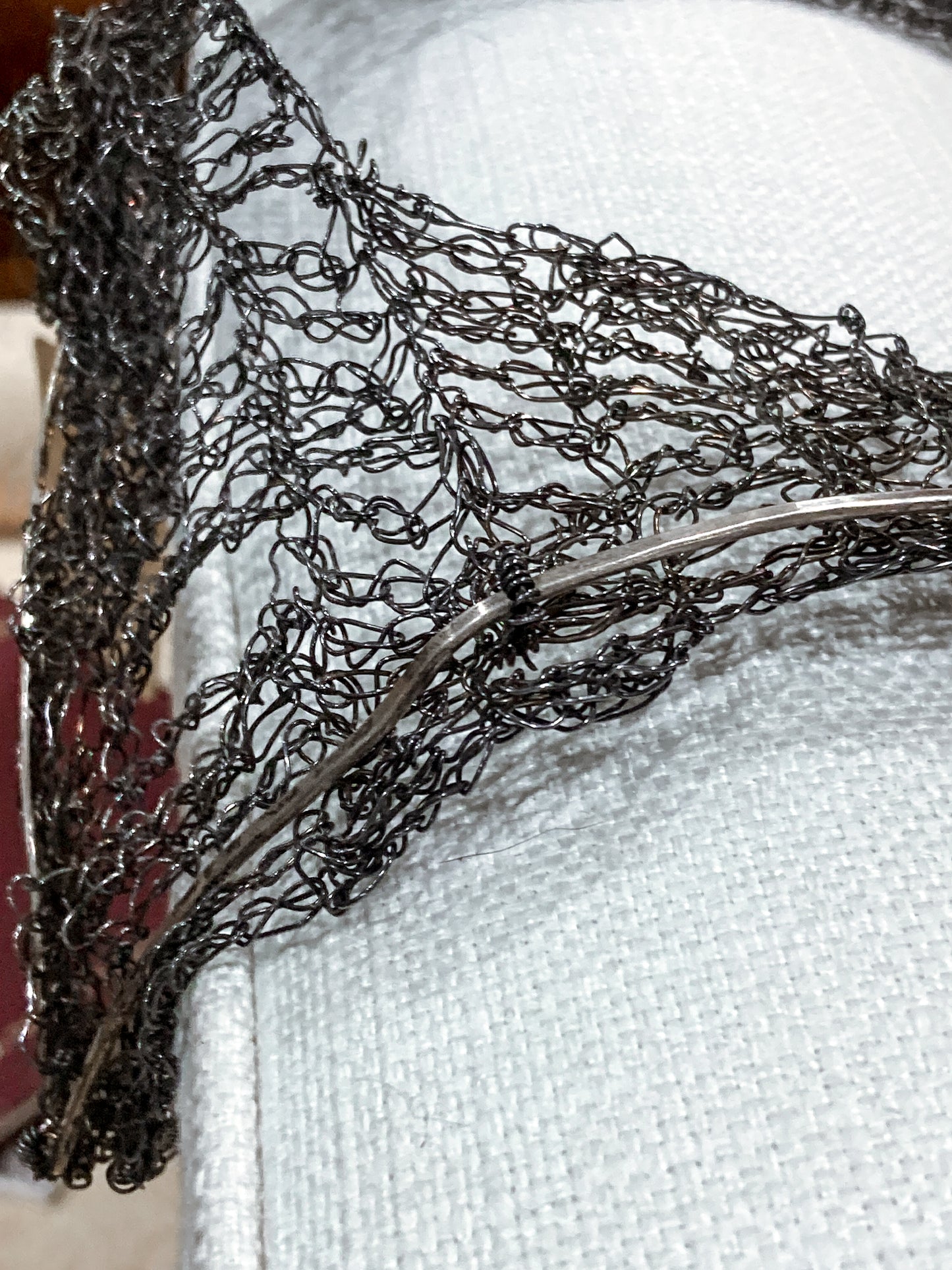 Unique Artisan Woven Silver Wire Chestplate Necklace Wearable Art Armor
