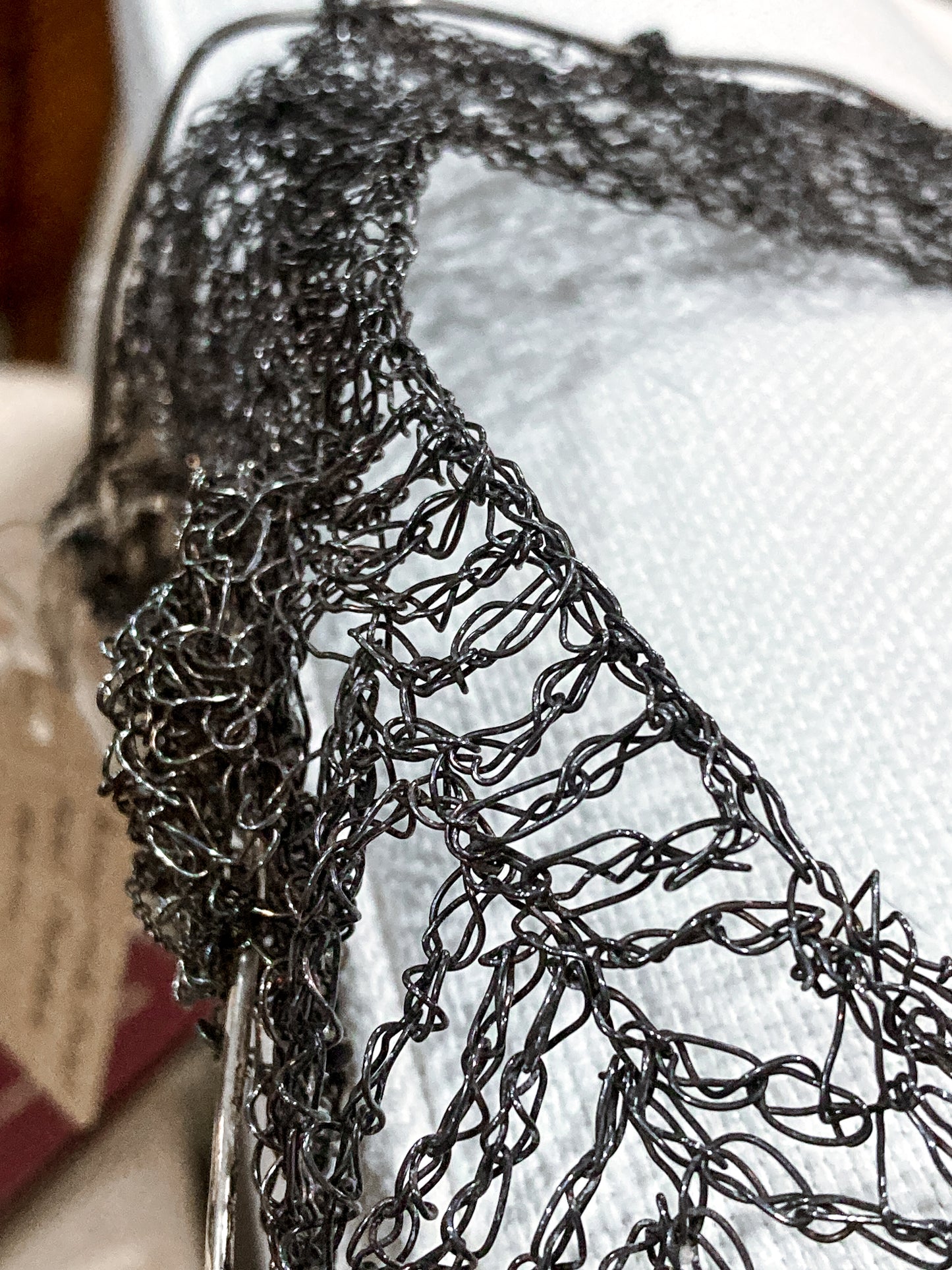 Unique Artisan Woven Silver Wire Chestplate Necklace Wearable Art Armor