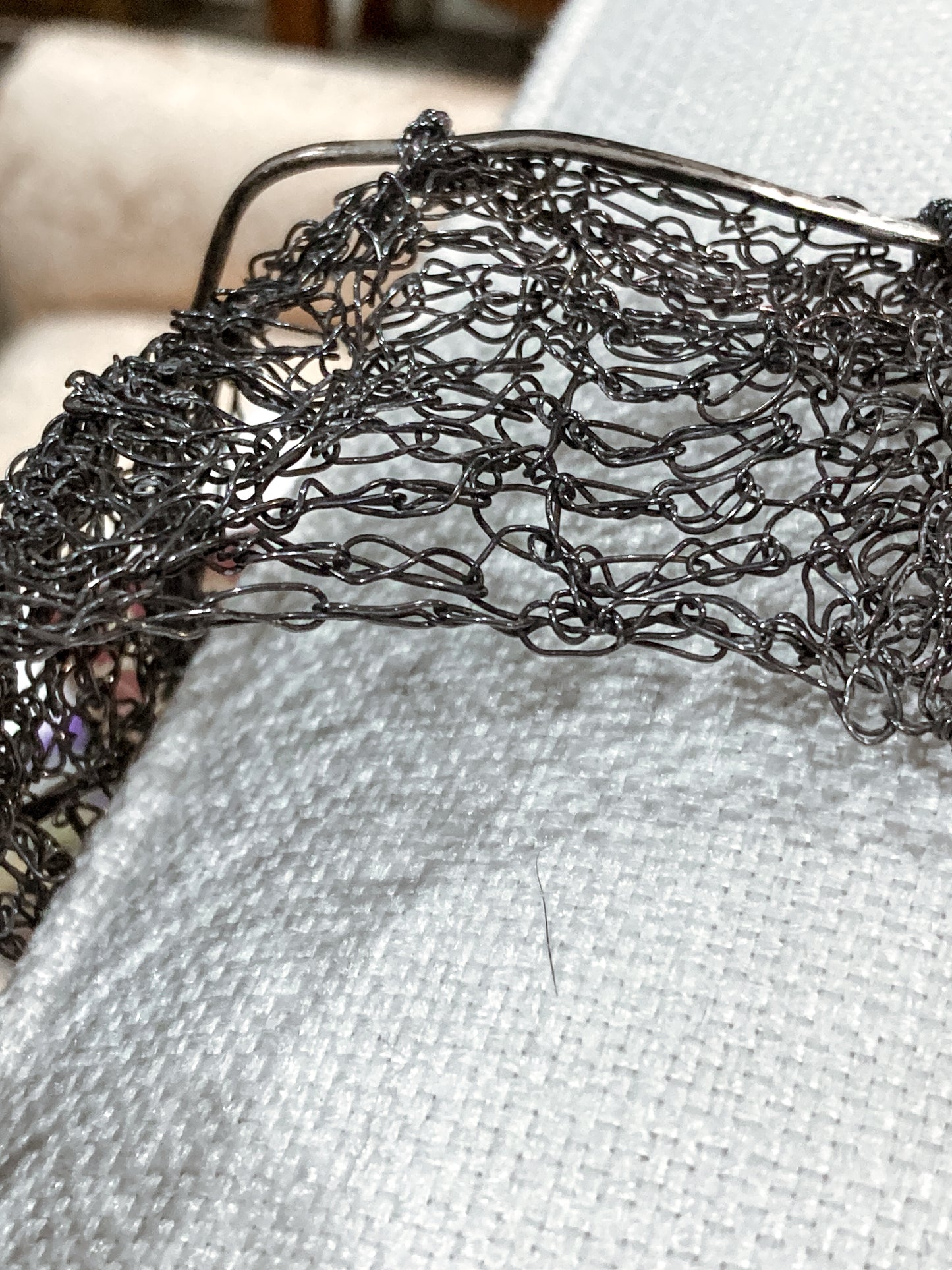 Unique Artisan Woven Silver Wire Chestplate Necklace Wearable Art Armor
