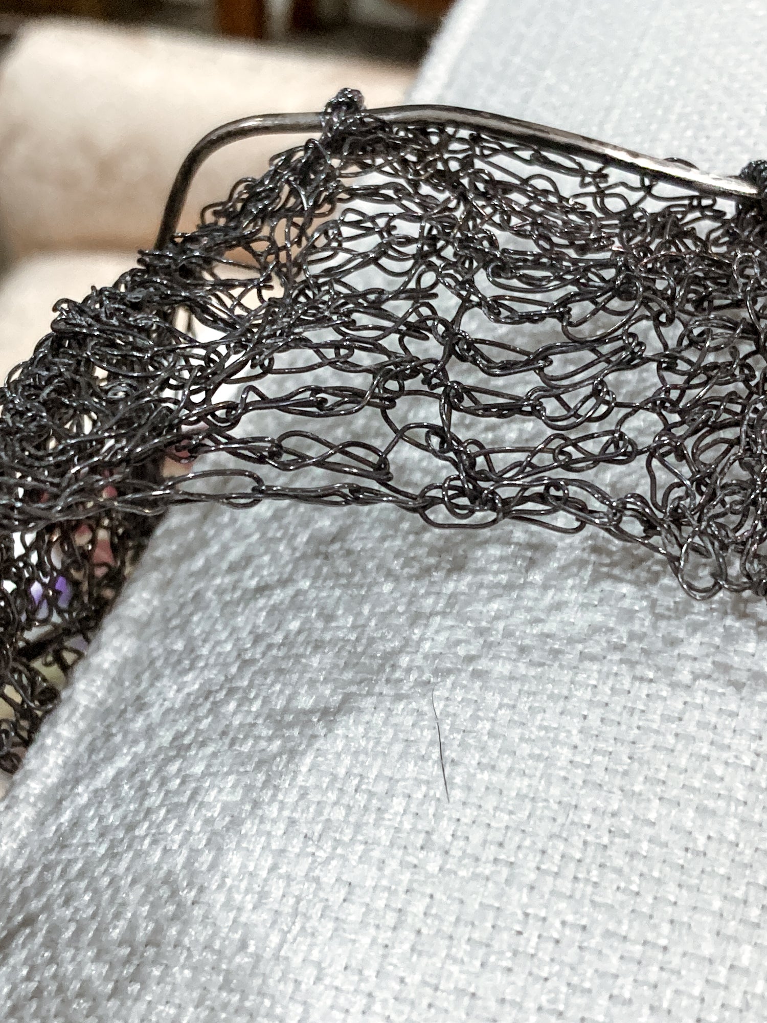 Unique Artisan Woven Silver Wire Chestplate Necklace Wearable Art Armor