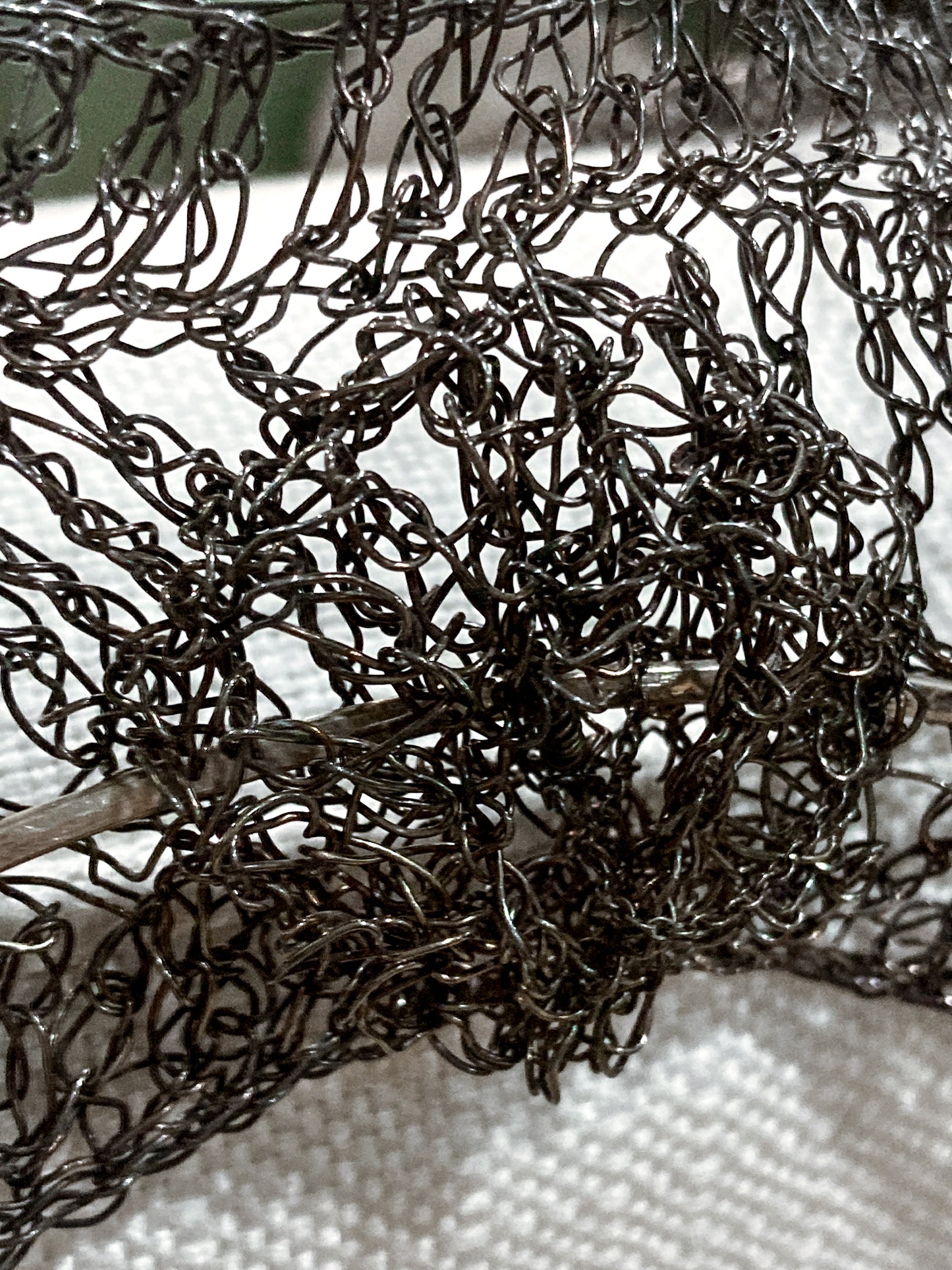 Unique Artisan Woven Silver Wire Chestplate Necklace Wearable Art Armor