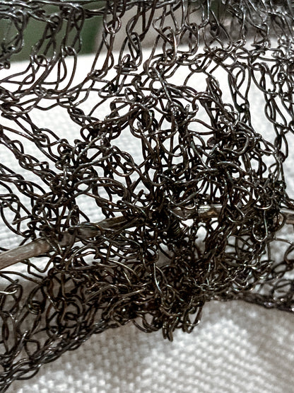 Unique Artisan Woven Silver Wire Chestplate Necklace Wearable Art Armor