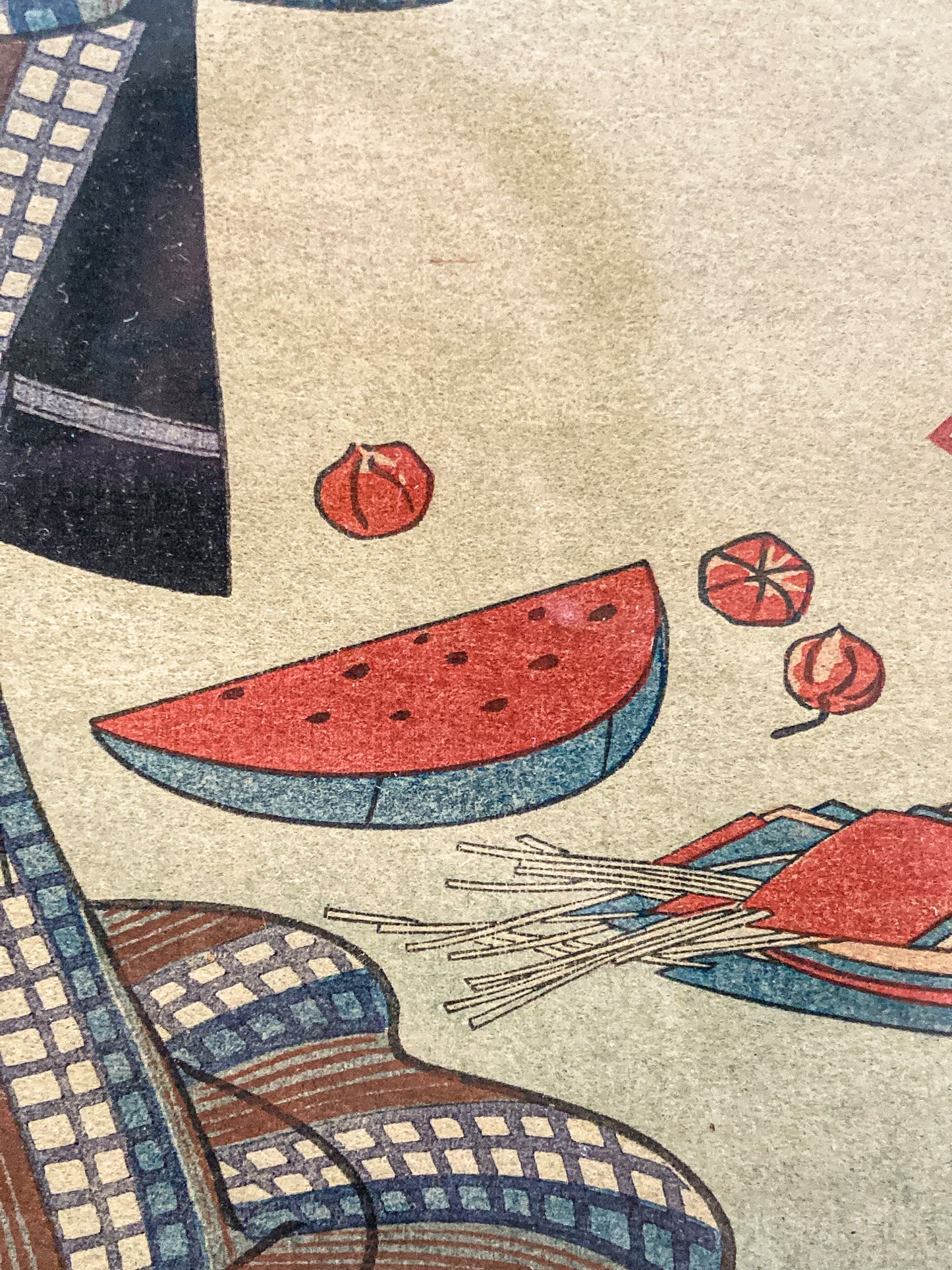 Reprinted Antique Utagawa Hiroshige (1797-1858) Japanese Geisha Framed Woodblock Print