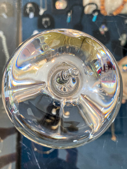 Vintage Val Saint Lambert Handblown Clear Crystal Apple Signed Paperweight