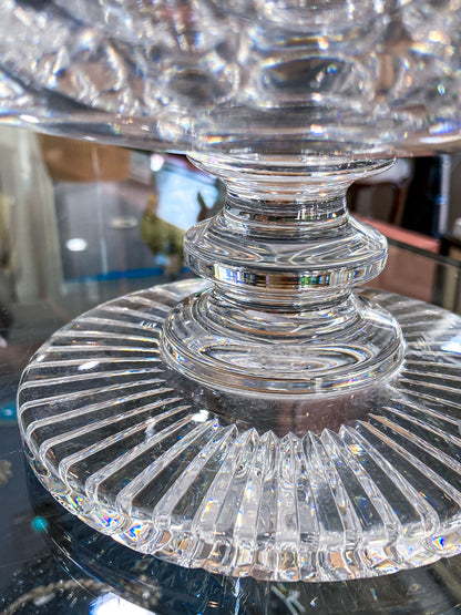Vintage Waterford Cut Clear Crystal Raised Footed 11 Inch Fruit Bowl