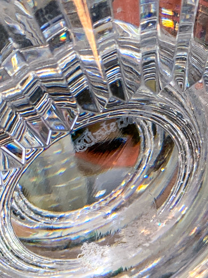 Vintage Waterford Cut Clear Crystal Raised Footed 11 Inch Fruit Bowl