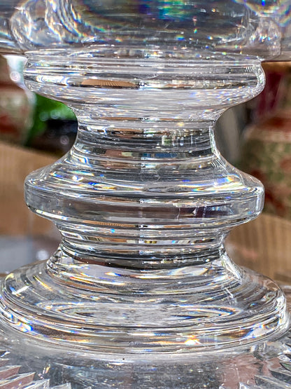 Vintage Waterford Cut Clear Crystal Raised Footed 11 Inch Fruit Bowl