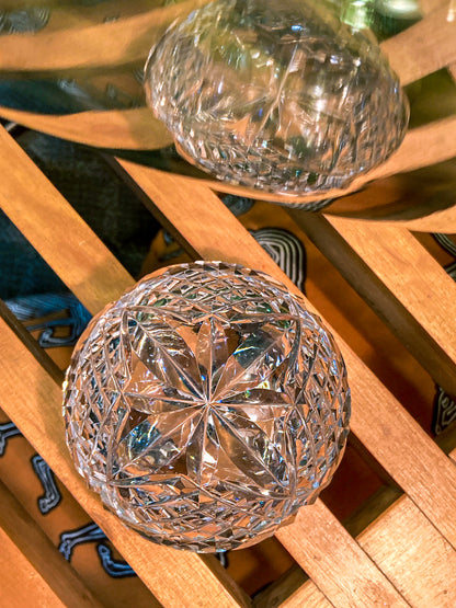 Vintage Waterford Sparkling Cut Clear Crystal Domed Hollow Paperweight