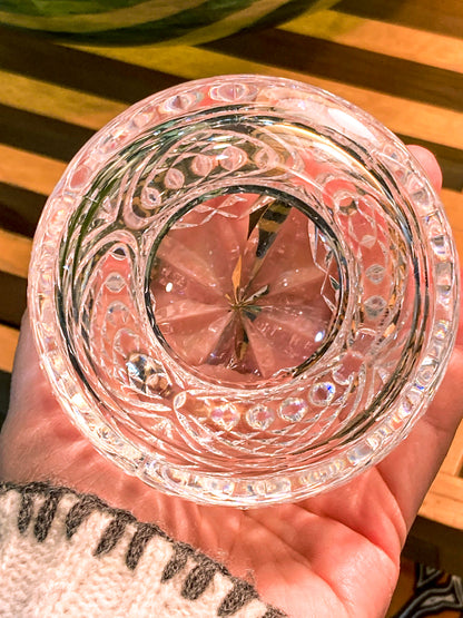 Vintage Waterford Sparkling Cut Clear Crystal Domed Hollow Paperweight