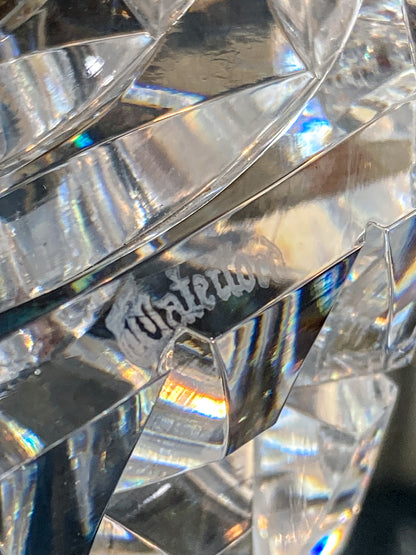 Vintage Waterford Clear Cut Crystal Quartz Roman Numeral Octagonal Tabletop Clock