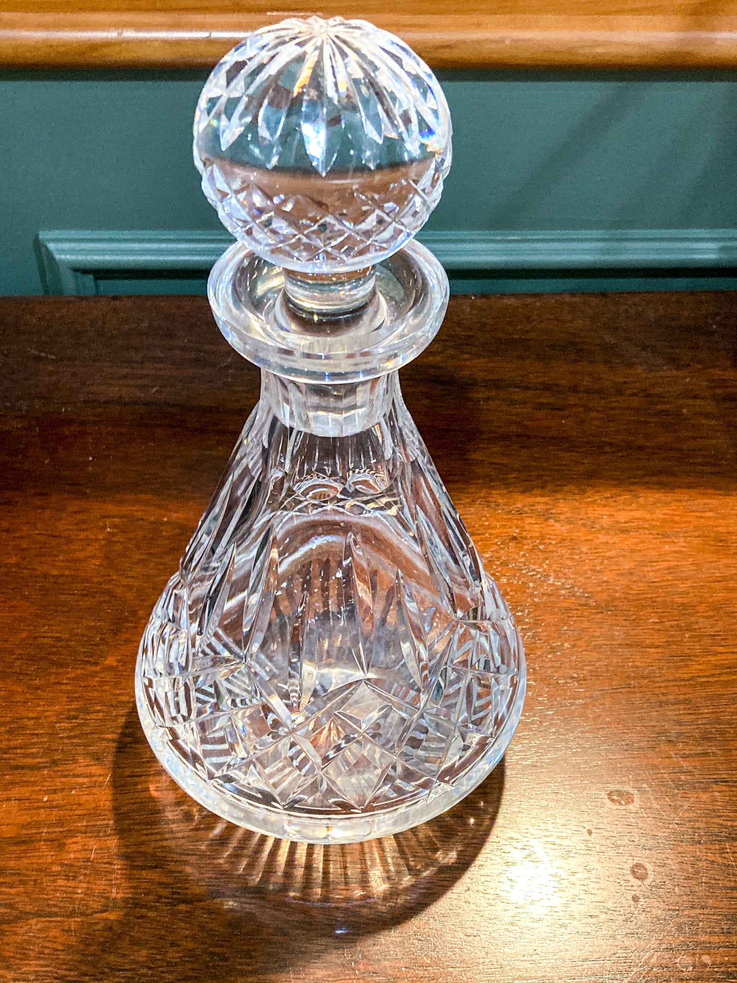 Vintage Waterford Lismore Clear Crystal Roly Poly Decanter Bottle Barware