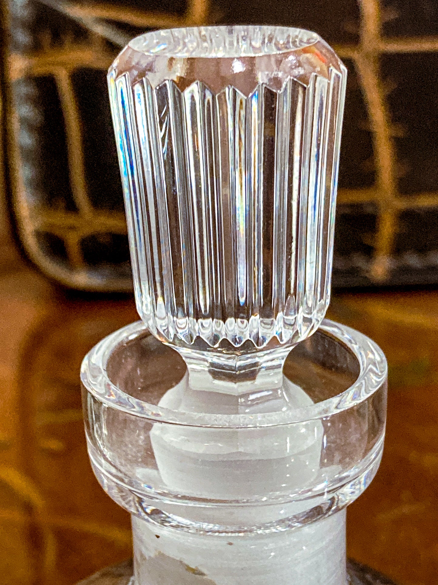 Vintage Waterford Hand Cut Clear Crystal Perfume Scent Bottle