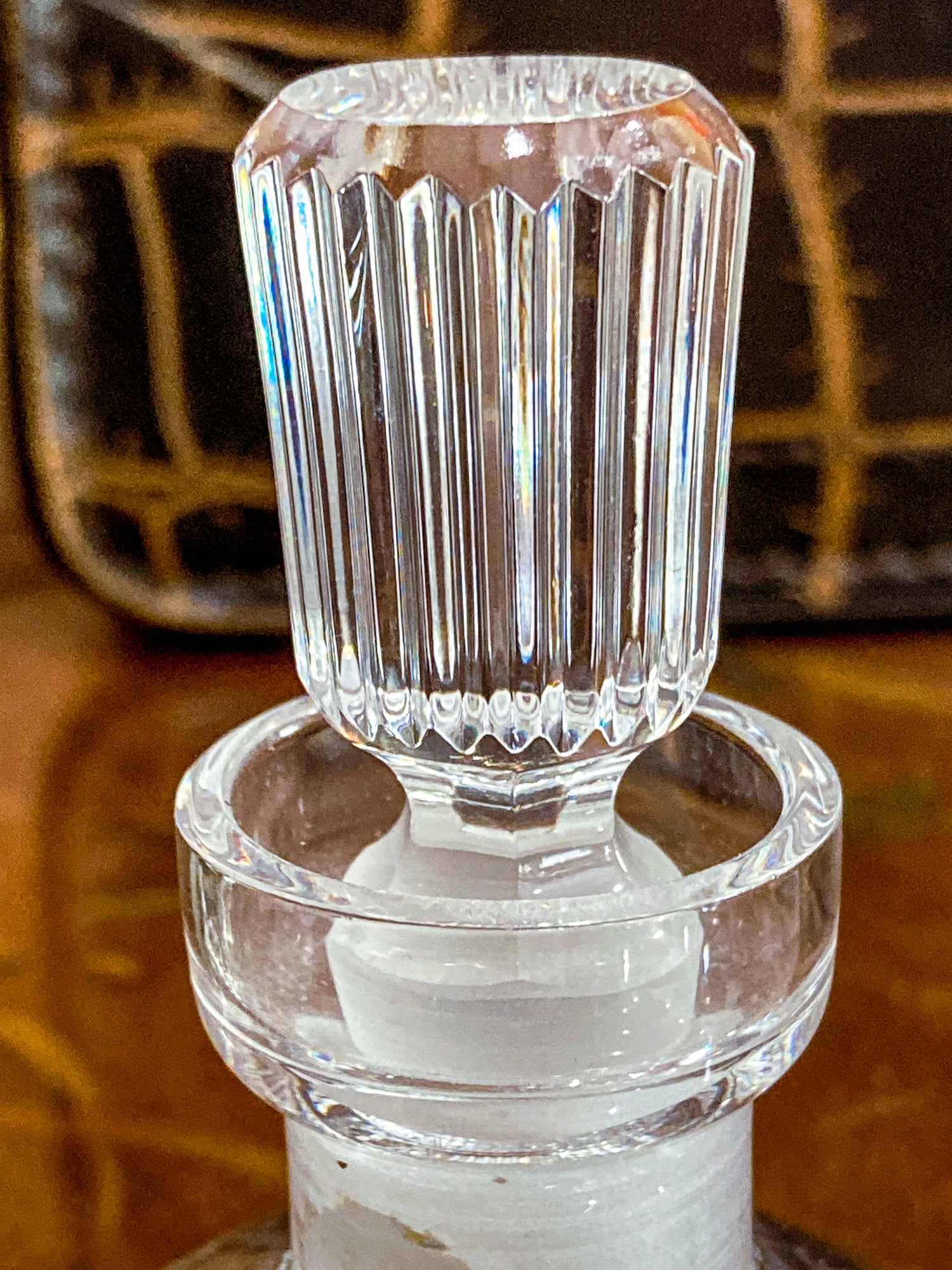 Vintage Waterford Hand Cut Clear Crystal Perfume Scent Bottle