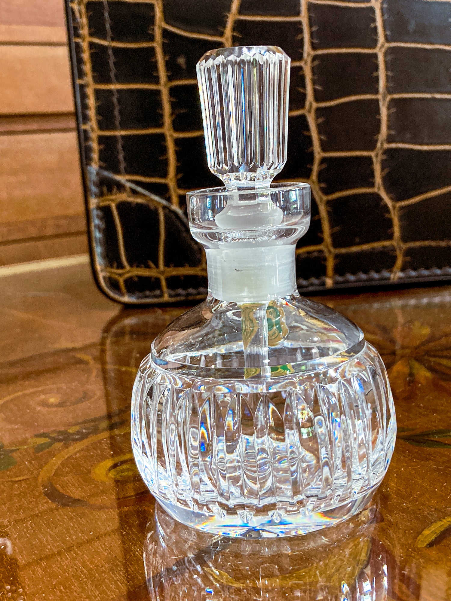 Vintage Waterford Hand Cut Clear Crystal Perfume Scent Bottle