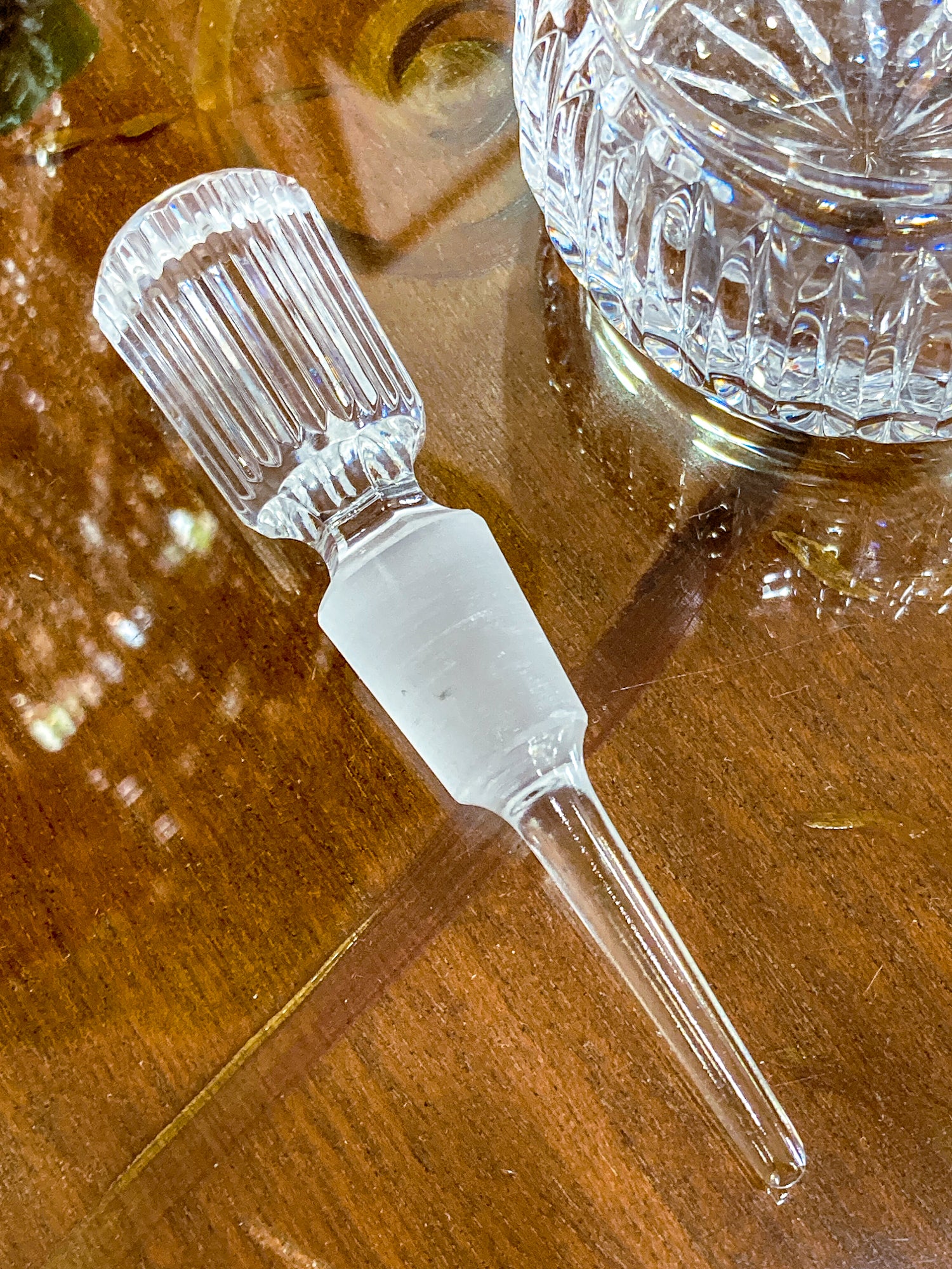 Vintage Waterford Hand Cut Clear Crystal Perfume Scent Bottle
