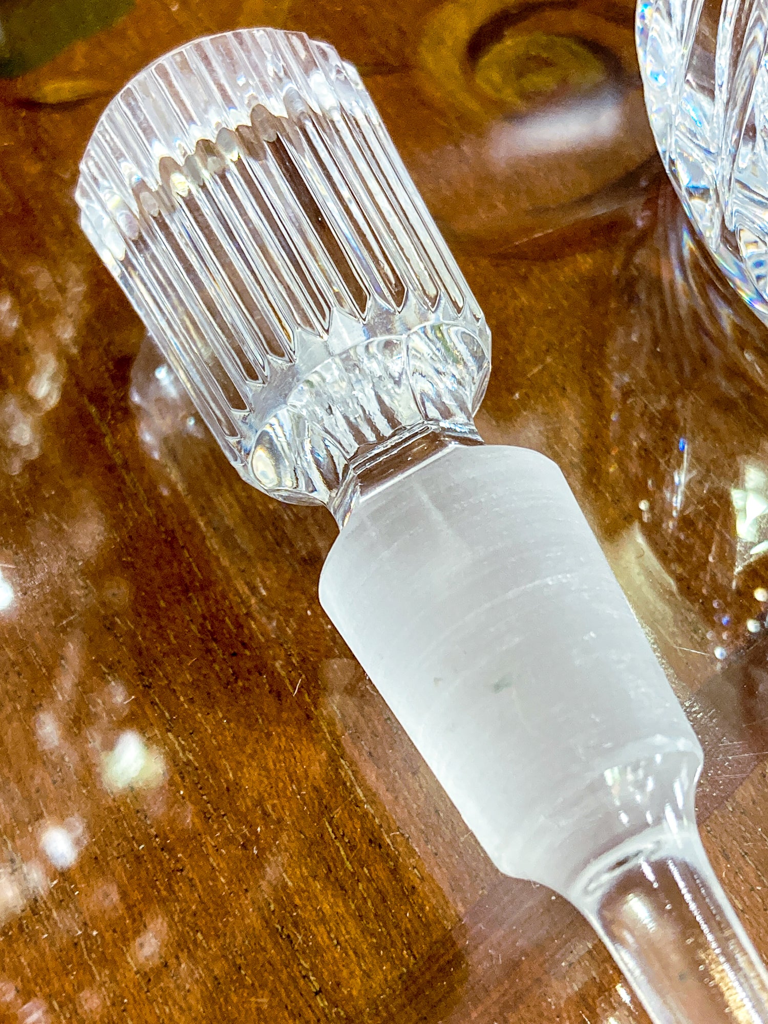 Vintage Waterford Hand Cut Clear Crystal Perfume Scent Bottle