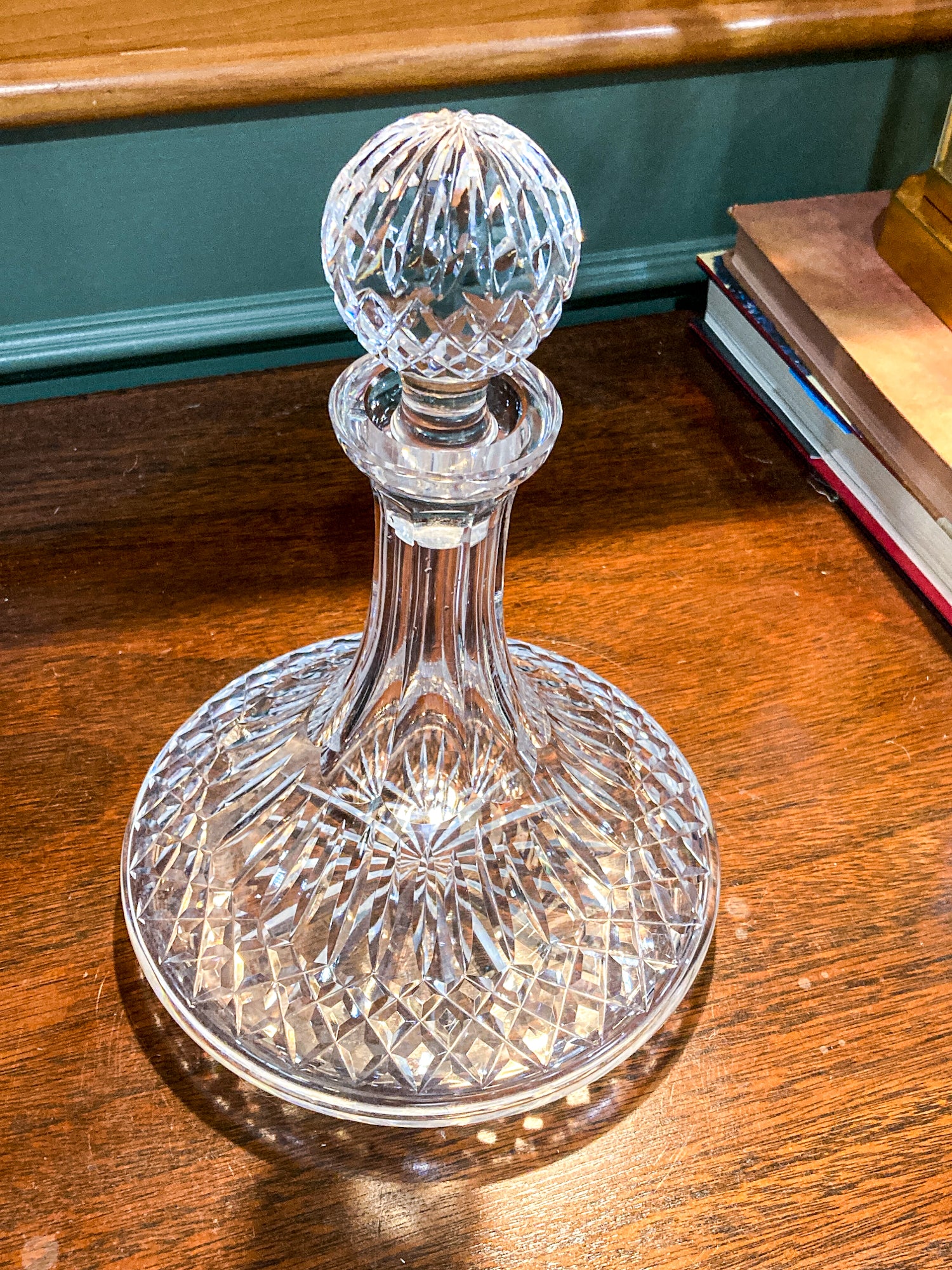 Vintage Waterford Clear Crystal Lismore Ships Decanter Barware