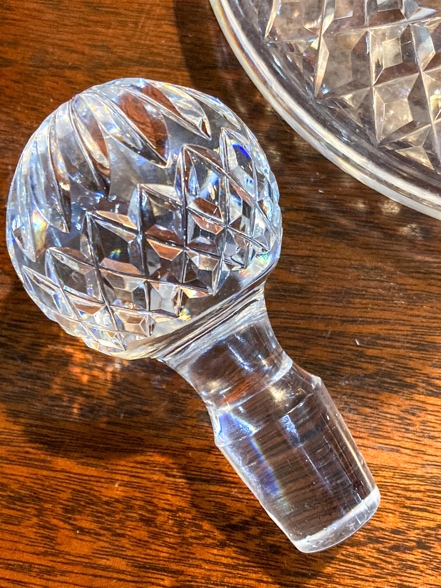 Vintage Waterford Clear Crystal Lismore Ships Decanter Barware
