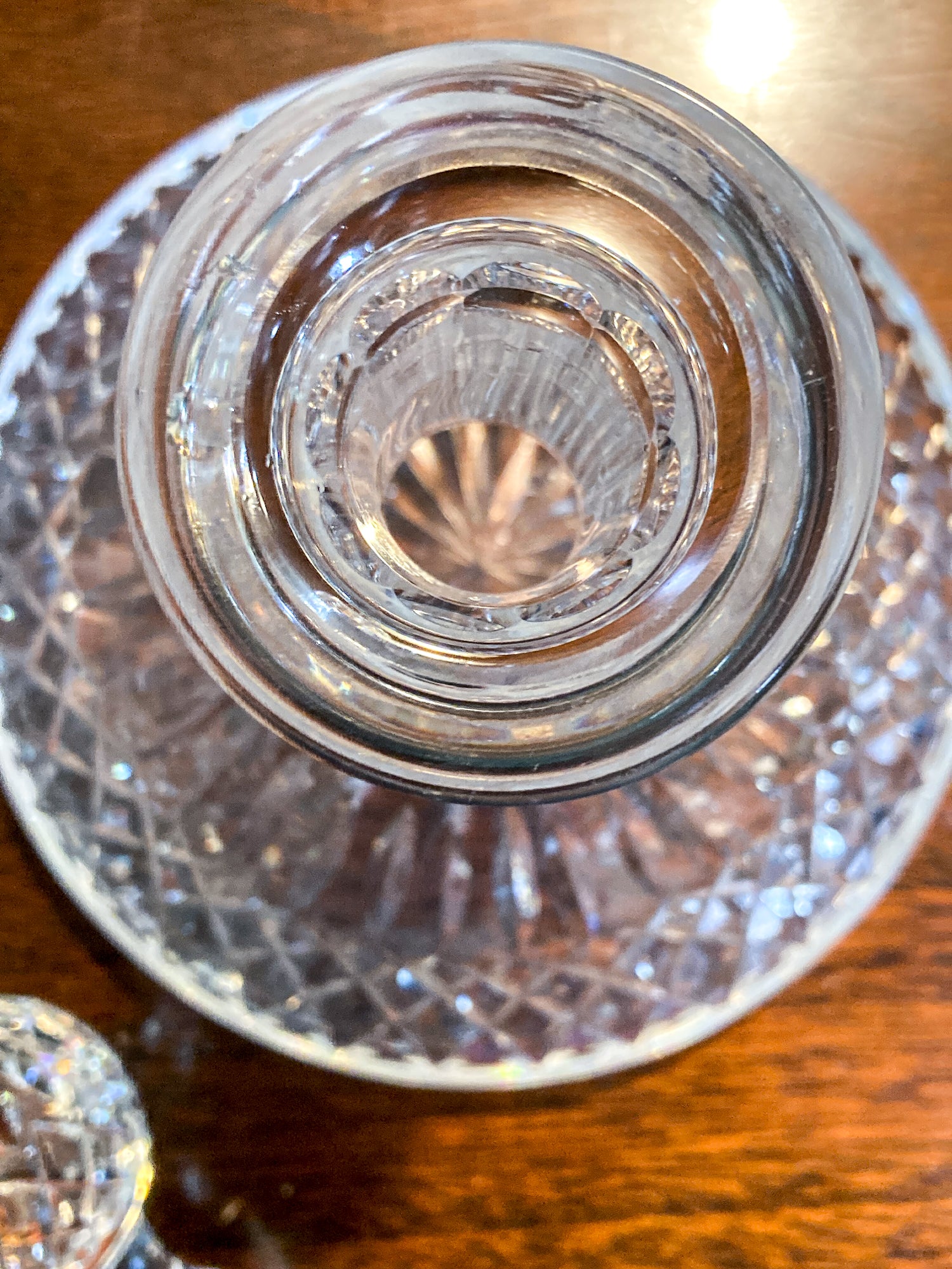 Vintage Waterford Clear Crystal Lismore Ships Decanter Barware