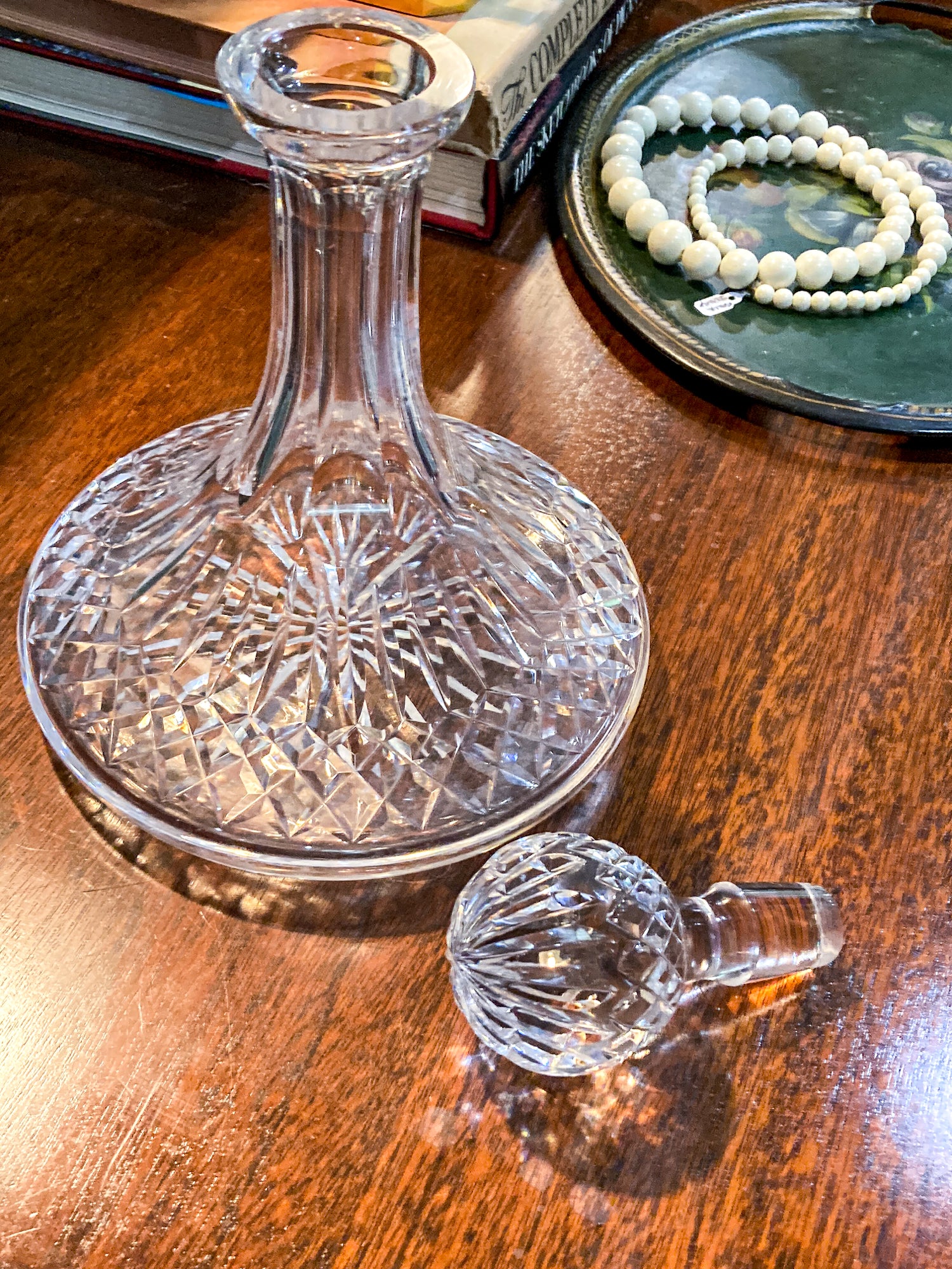Vintage Waterford Clear Crystal Lismore Ships Decanter Barware