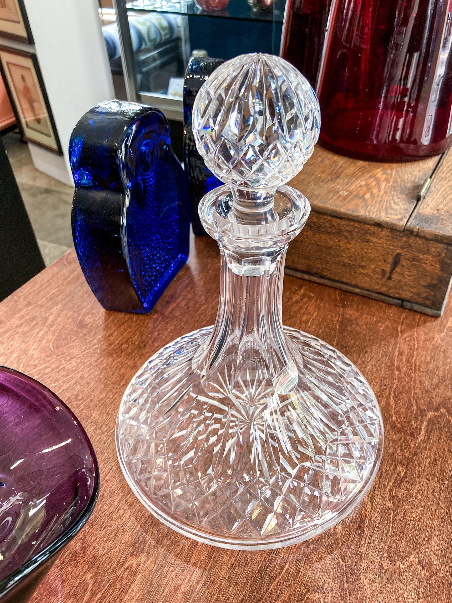 Vintage Waterford Clear Crystal Lismore Ships Decanter Barware