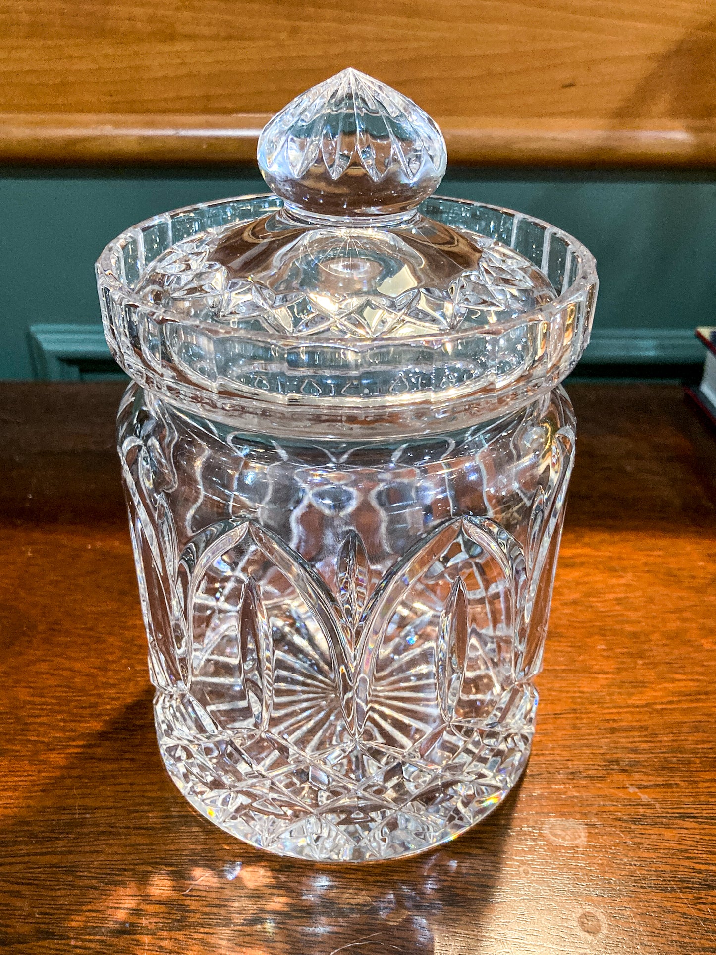 Vintage Waterford Irish Clear Cut Crystal Lidded Biscuit Candy Jar