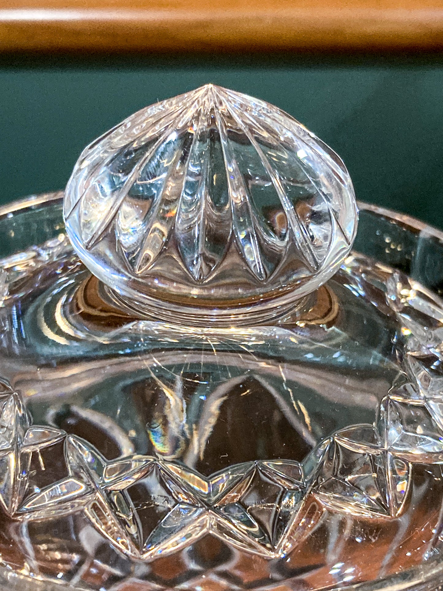 Vintage Waterford Irish Clear Cut Crystal Lidded Biscuit Candy Jar